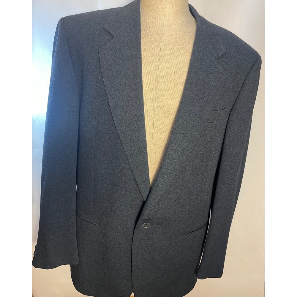 Reporter Made in Italy Mens Wool Blend Blazer Blue 1-Button Jacket Size 44